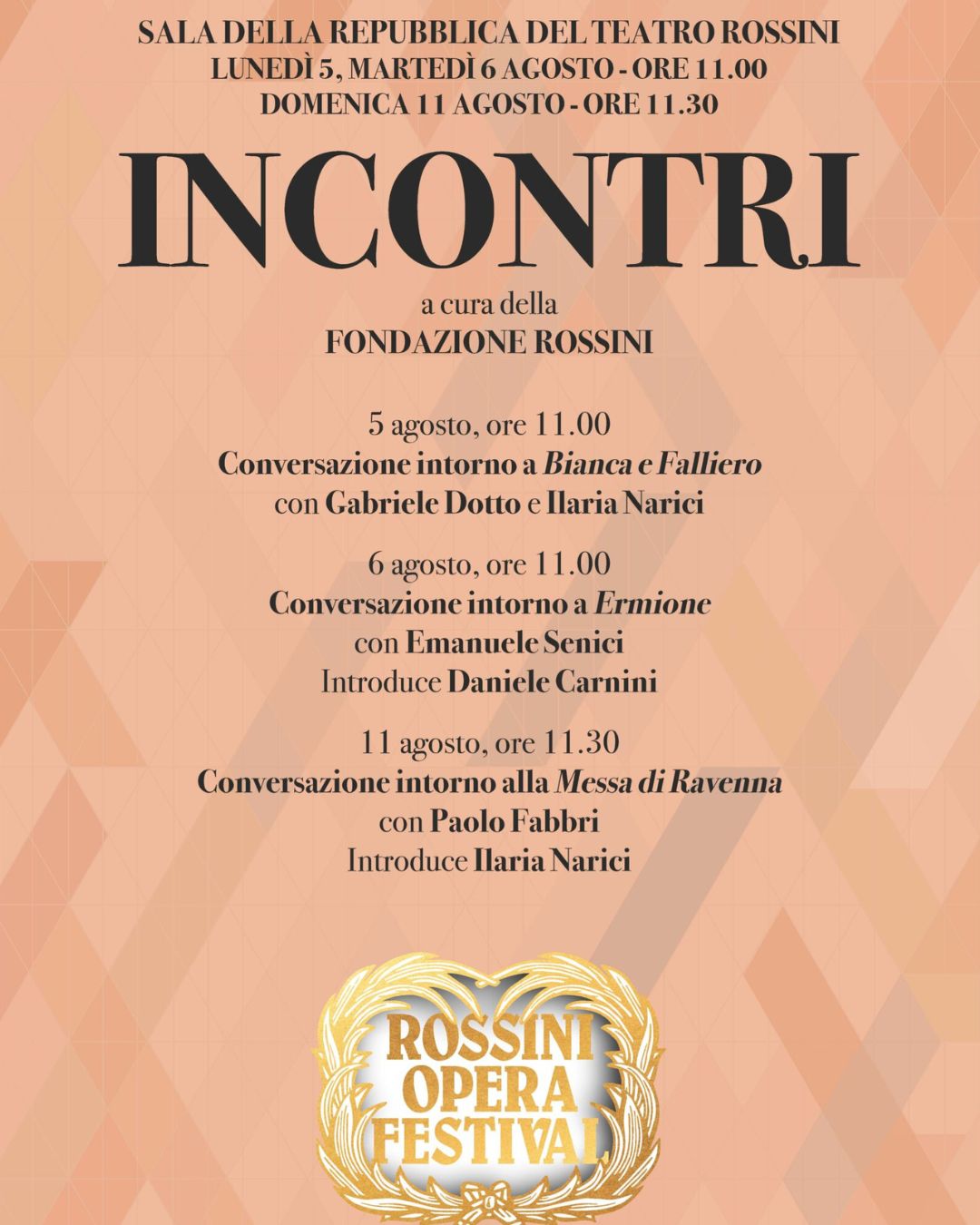 INCONTRI a cura della Fondazione Rossini