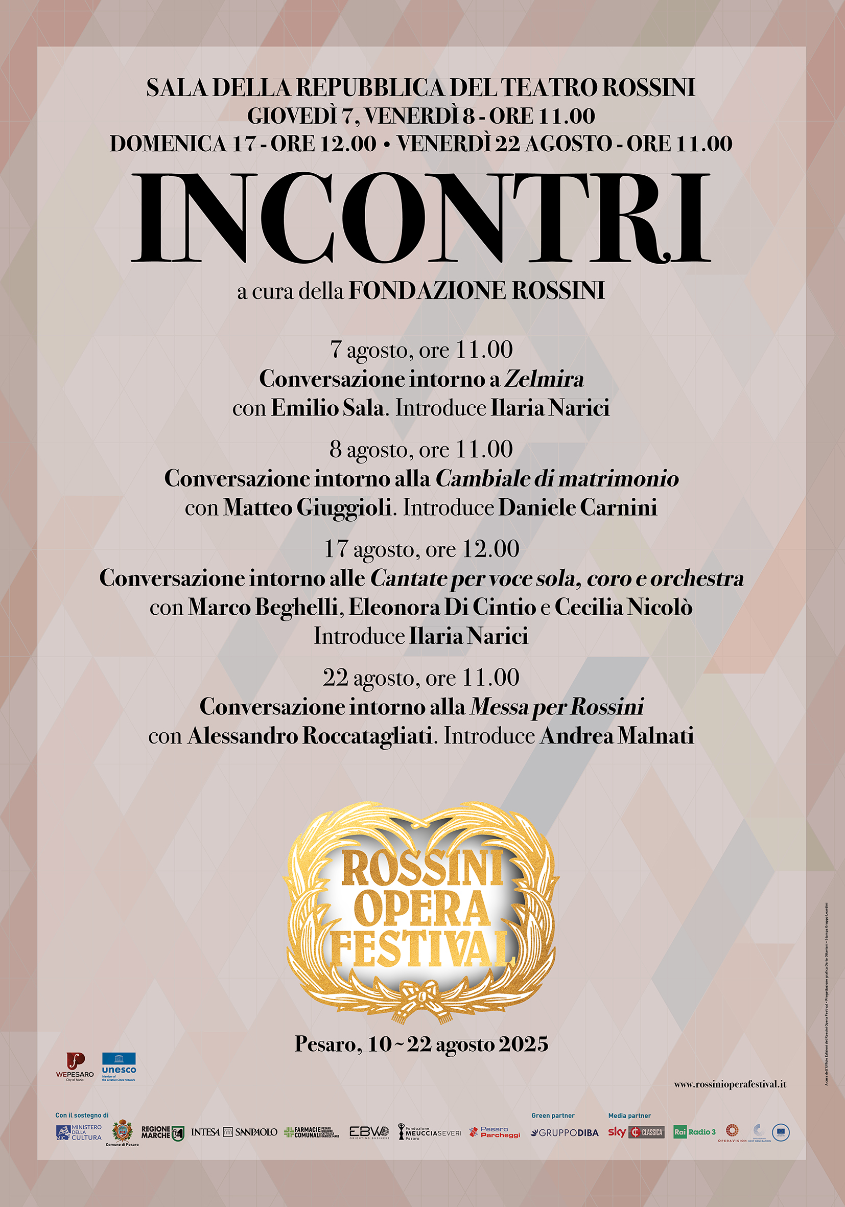 INCONTRI a cura della Fondazione Rossini